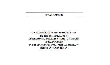 The lawfulness of the authorisation by the United Kingdom of weapons and related items for export to Saudi Arabia in the context of Saudi Arabia's military intervention in Yemen